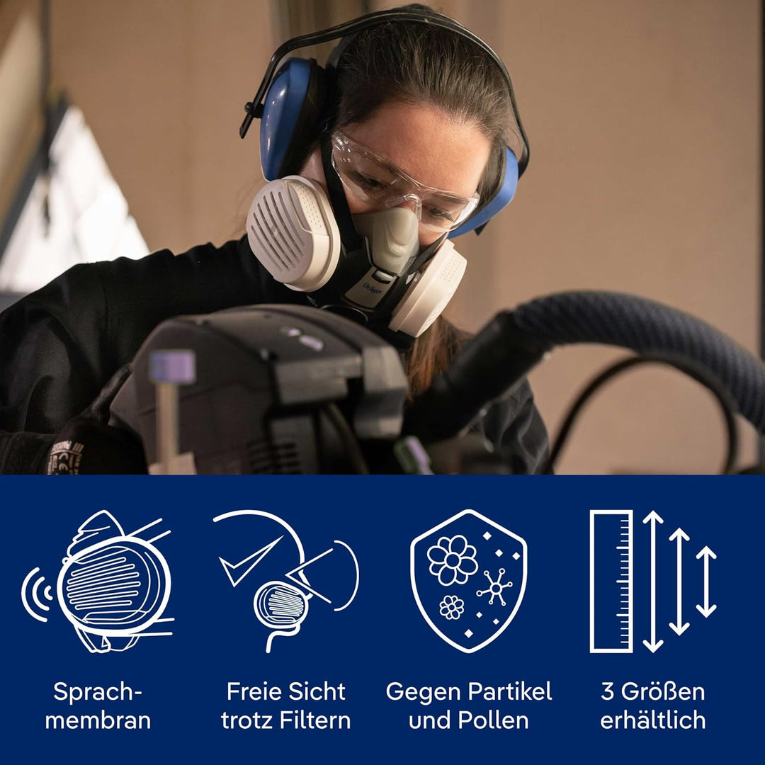 Dräger X-plore 3300 Handwerker Halbmasken-Set inkl. P3 R Partikelfilter | Grösse L | gegen Fein-Stau