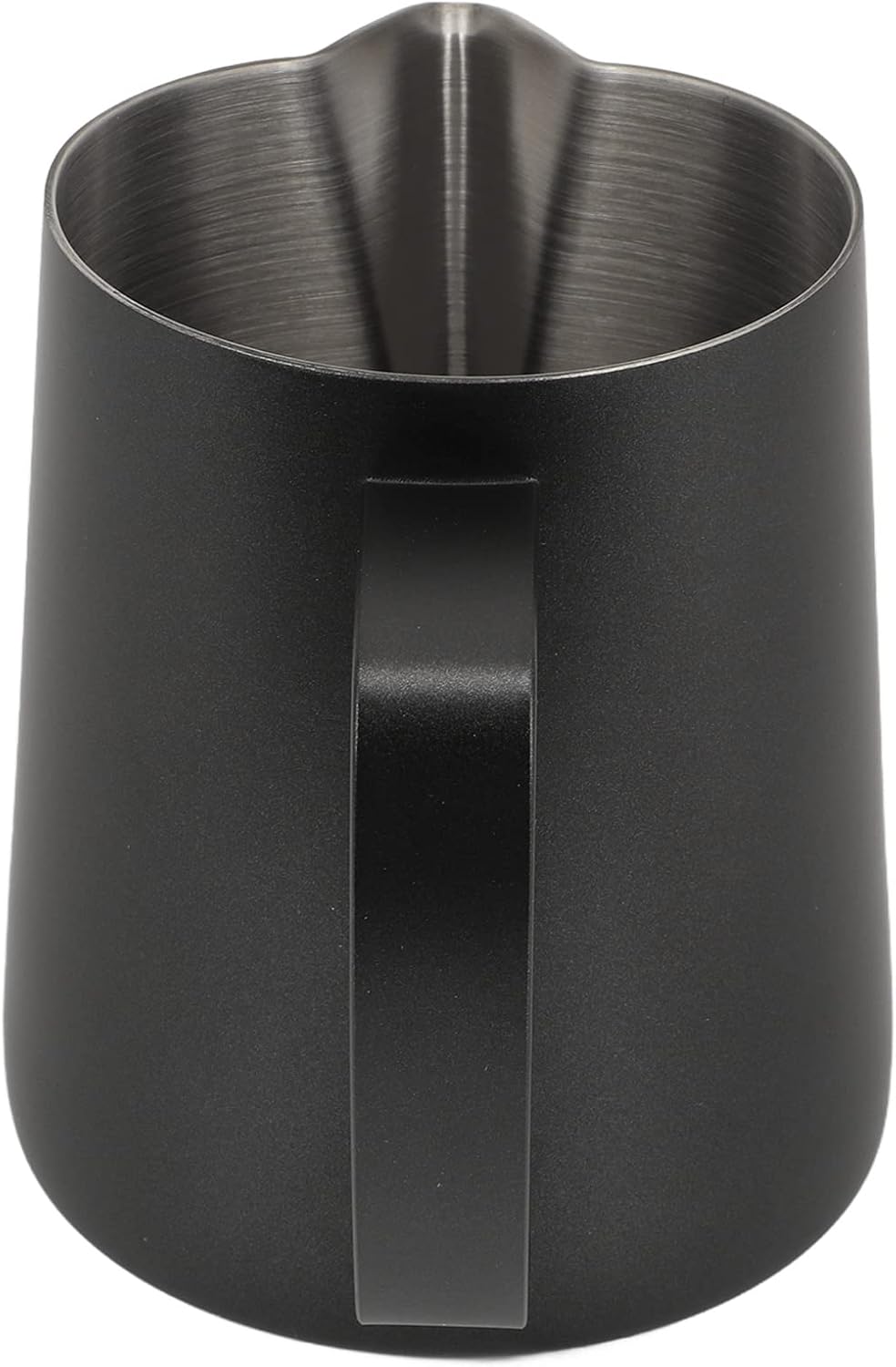Milchaufschäumbecher aus Edelstahl, 700 Ml, Langlebiger Dampfkrug für Latte-Art-Enthusiasten (BLACK)