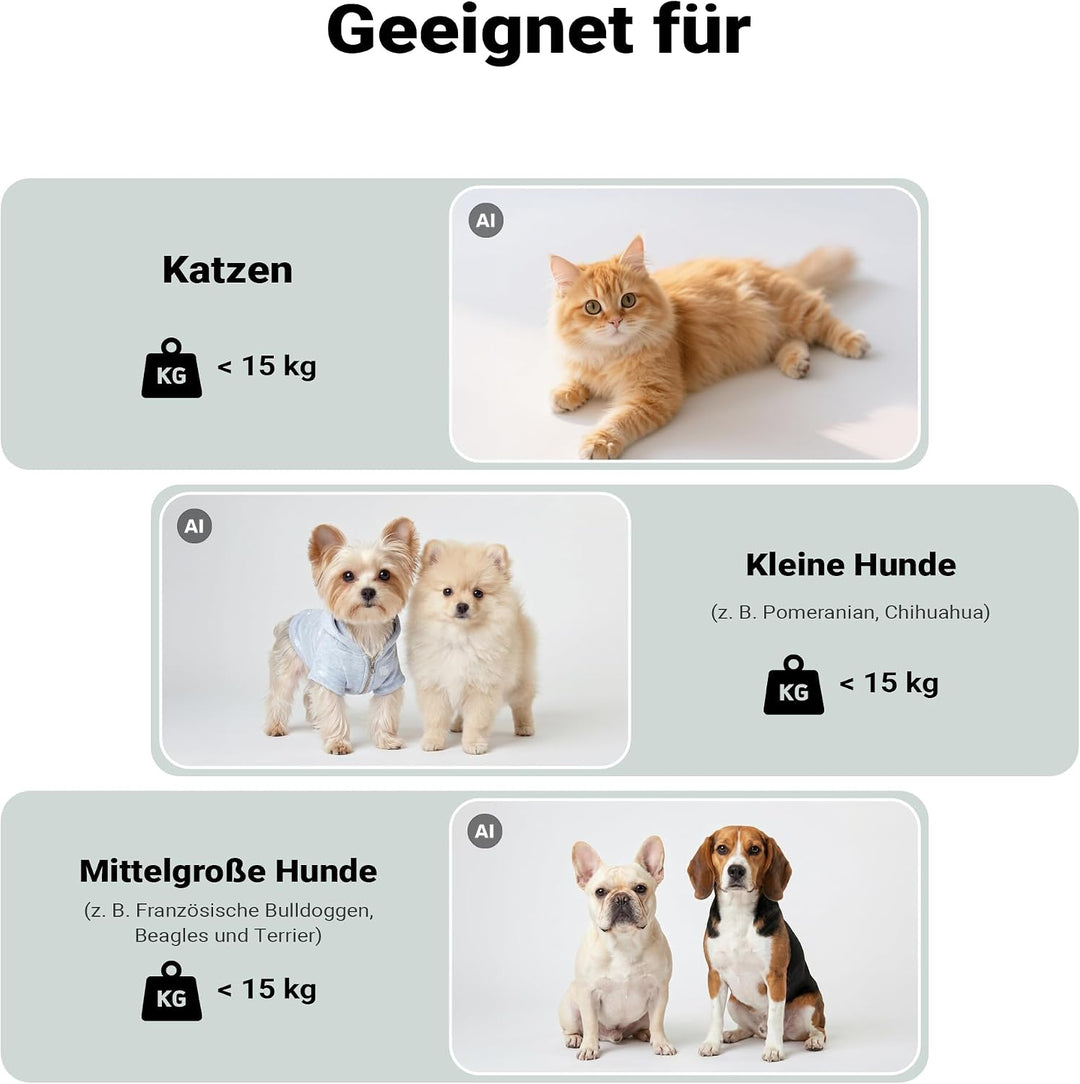 Fudajo Faltbare Transportbox für Haustiere, Grösse L (70x52x50 cm), mit Tragegriff und Liegedecke L