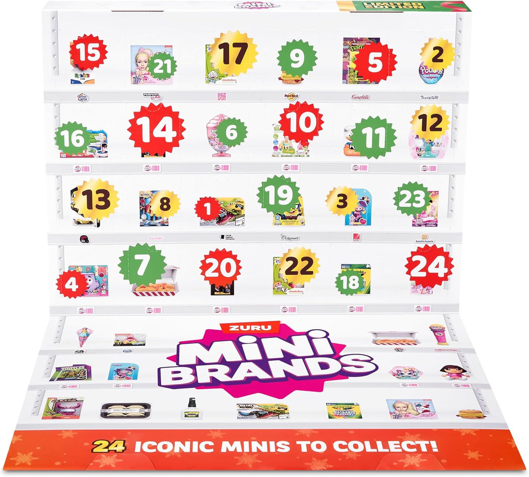 Mini Brands Adventskalender 2024 von ZURU Mini Brands Limitierte Edition Adventskalender mit 4 exklu