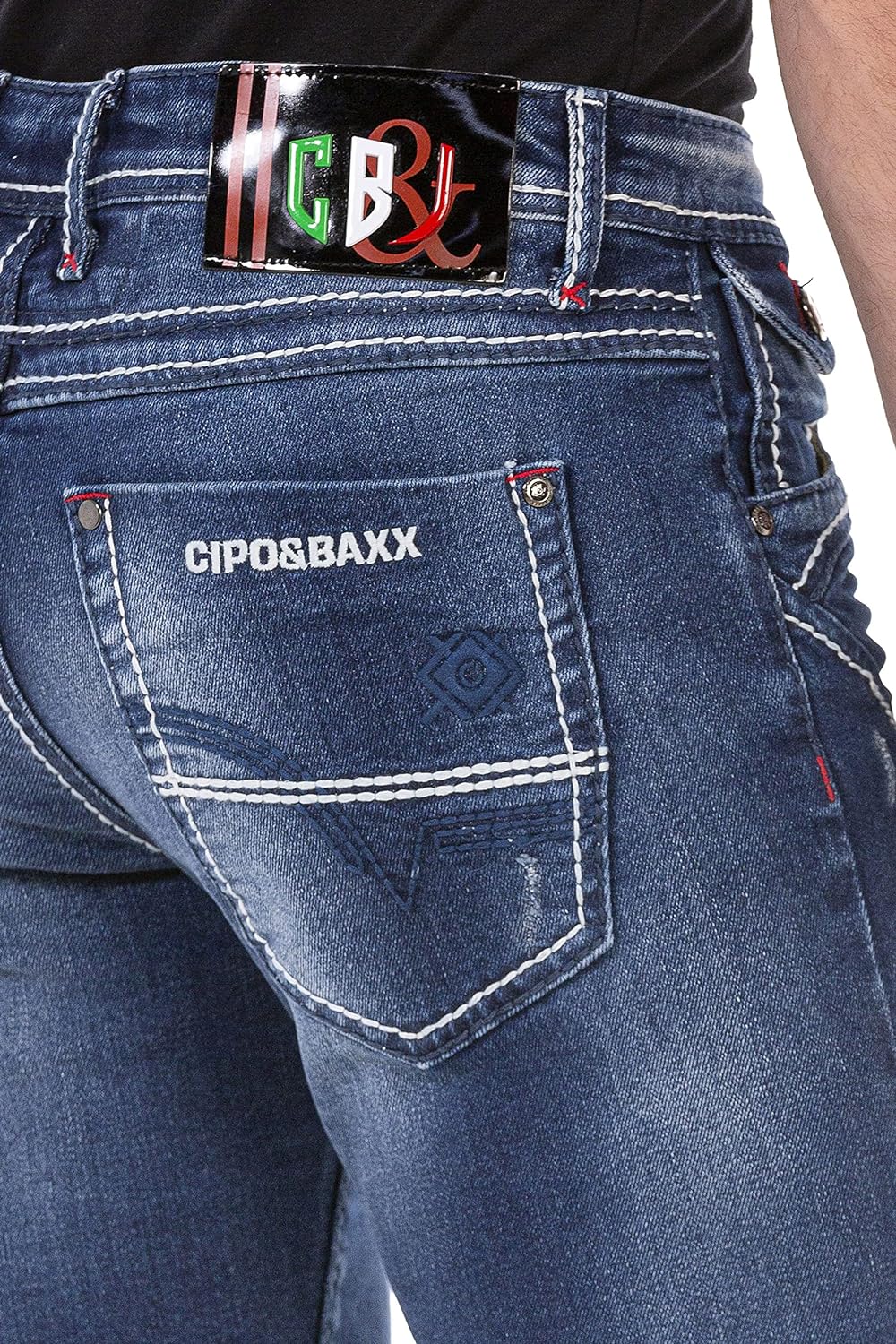 Cipo & Baxx Herren Regular Fit Jeanshose Denim Pants Jeans Hose CD692 Blau W38 L34