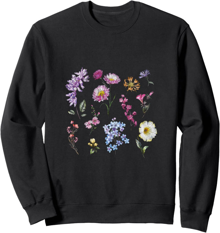 Trendy Wildflower Grid Sweatshirt
