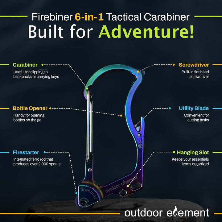 Outdoor Element Firebiner Aurora Schwarz, Schwarz