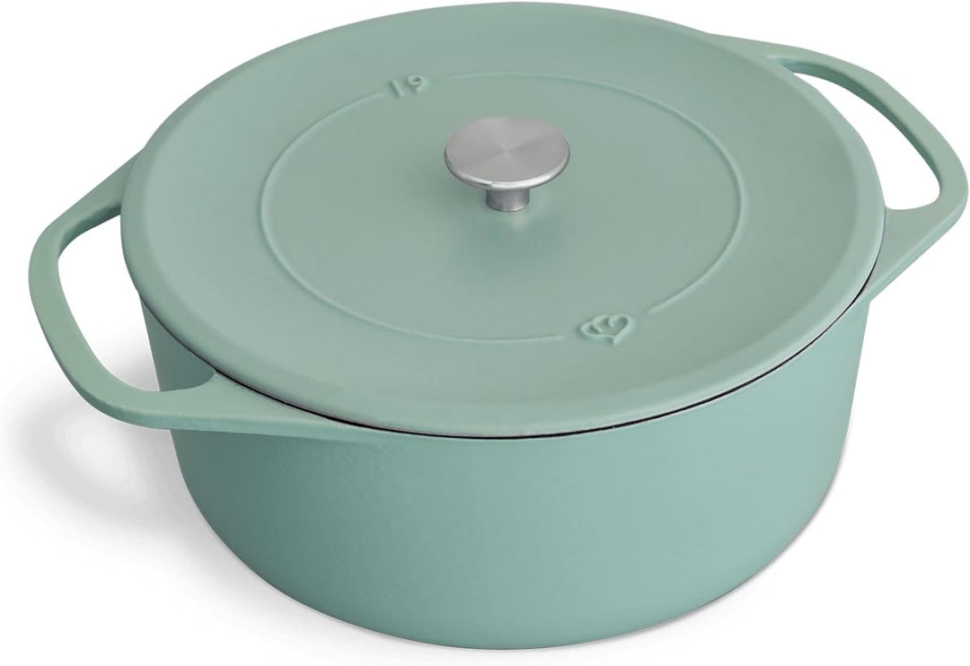 SPRINGLANE Cocotte mit Deckel, Mint, rund, 28 cm, 6 L, Gusseisen Bräter, Schmortopf Induktion… 28cm