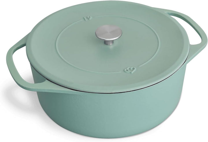 SPRINGLANE Cocotte mit Deckel, Mint, rund, 28 cm, 6 L, Gusseisen Bräter, Schmortopf Induktion… 28cm