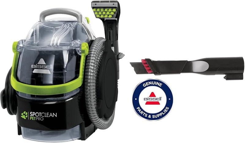 BISSELL 15585 SpotClean Pet Pro Portable, Schwarz/Grün, 750 W, 84 Dezibel + XL Spalten-Aufsatz für a