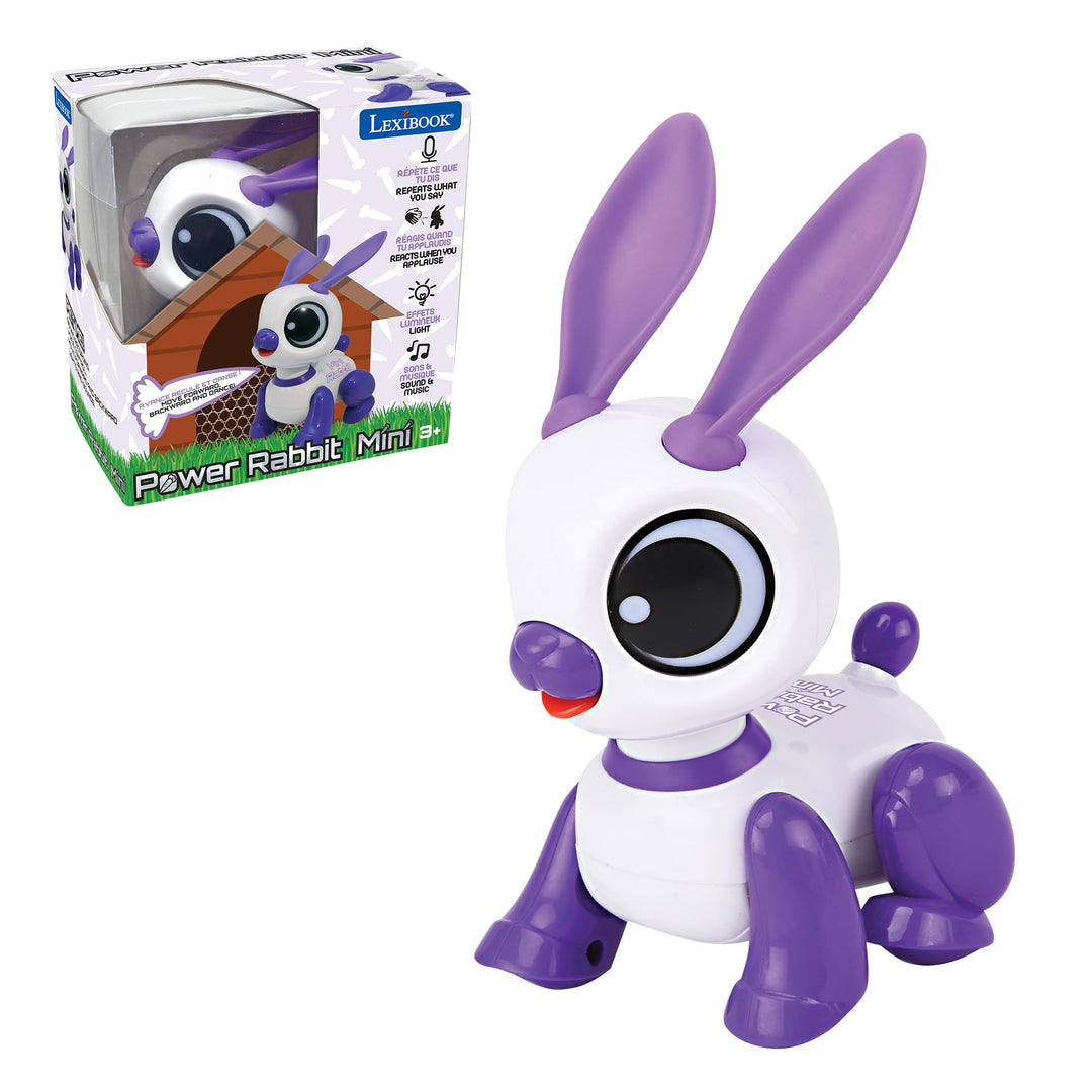 Lexibook Power Rabbit Mini - Mein Kleiner Hase Roboter - Hasenroboter mit Geräuschen, Musik, Lichtef