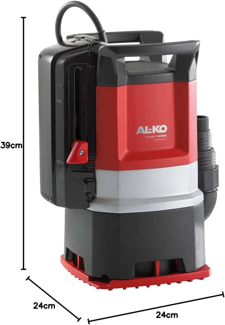 AL-KO Kombitauchpumpe TWIN 14000 Premium (1000 W Motorleistung, 15.000 l/h max. Fördermenge, 10 m ma