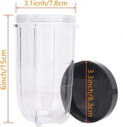 Nicoone 3 Stück Ersatzbecher für Magic Bullet 250 W,16 OZ Ersatz-Tassenbecher mit Deckel,Kompatibel