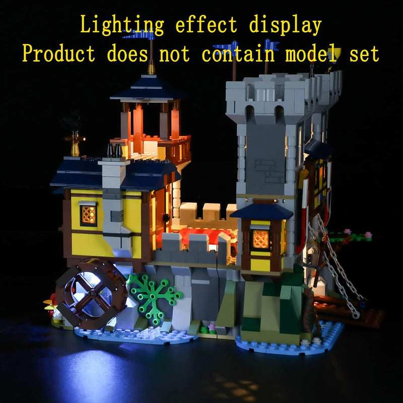 GEAMENT LED Licht-Set Kompatibel mit Lego Mittelalterliche Burg Konstruktionsspielzeug (Medieval Cas