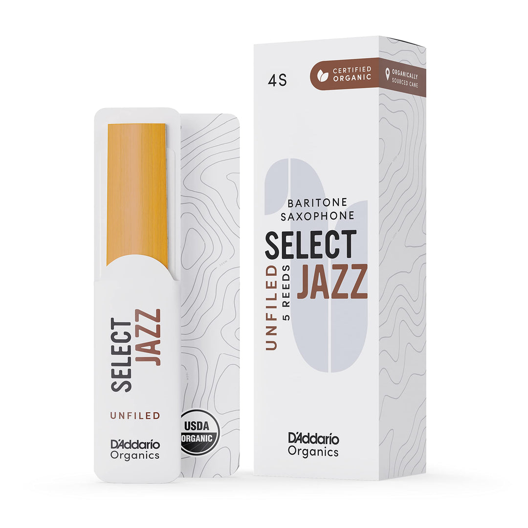 D'Addario Organisch Select Jazz Unfiled Baritone Saxophon-Stimmzungen - Saxophonrohre - Das erste un