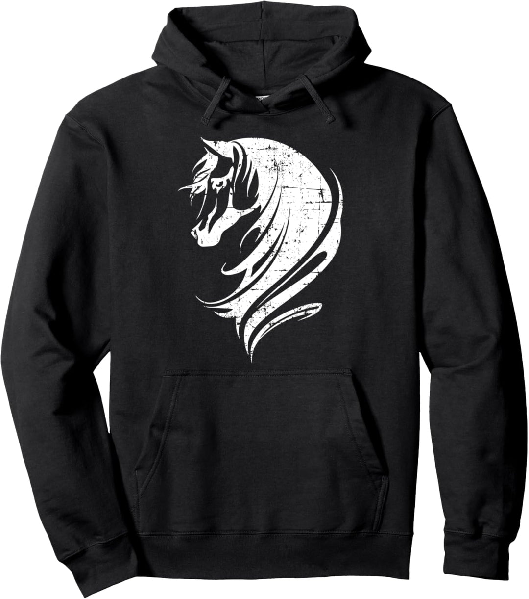 Schönes Pferd mit langer Pferdemähne Pullover Hoodie