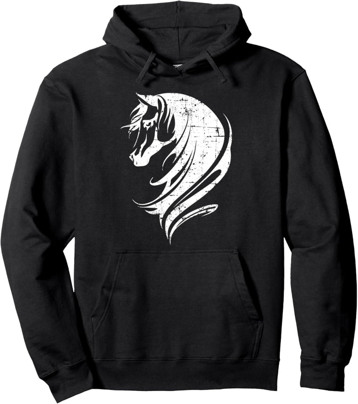 Schönes Pferd mit langer Pferdemähne Pullover Hoodie