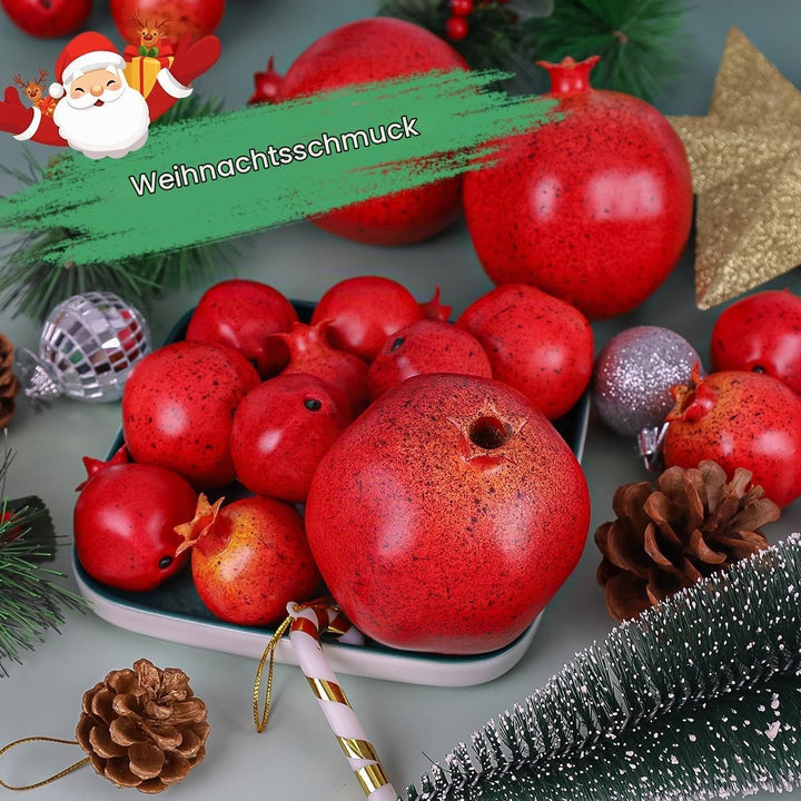 15 Stück Künstliche Granatapfel Früchte,künstliche Plastik Obst Dekor für Küche Party Rote Äpfel – 1