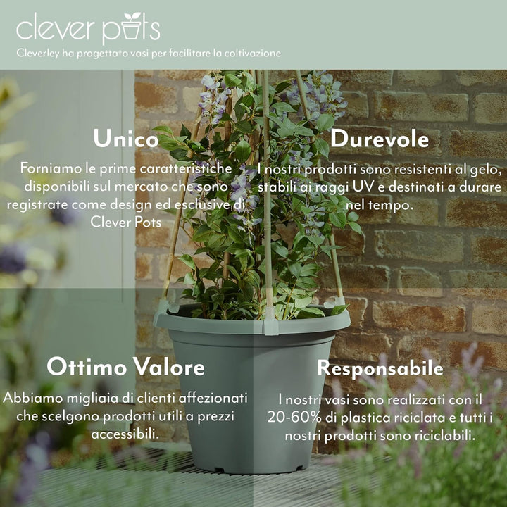 Clever Pots Blumentopf-Tablett, 6 x Pflanztablett für 60 cm Trog, Kunststoff-Trogtablett für den Inn