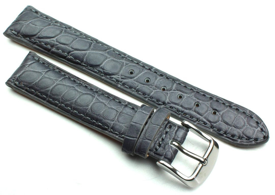 18mm Echt Alligator Vintage hangemacht in Deutschland Uhrenarmband Grau