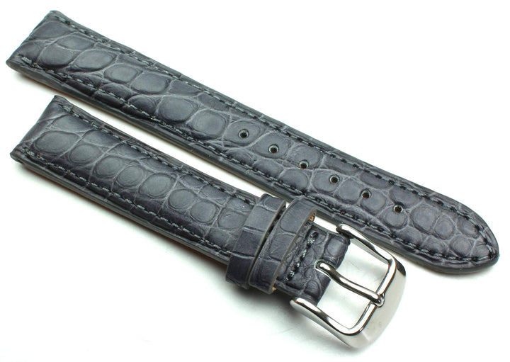 18mm Echt Alligator Vintage hangemacht in Deutschland Uhrenarmband Grau