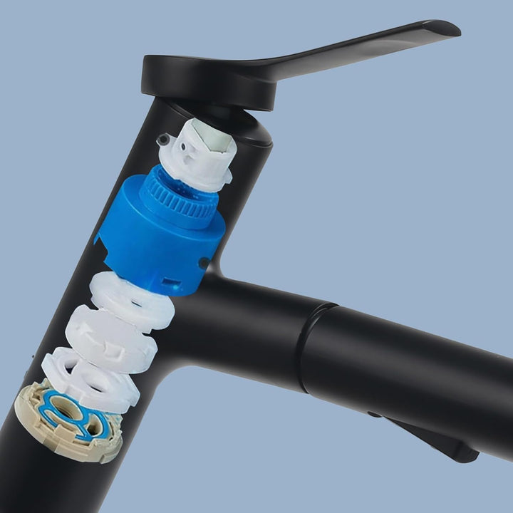 Wasserhahn Ausziehbar Wasserhahn Bad Schwarz mit 3 Wasserstrahlarten Brause Kalt und Warm Einhebelmi