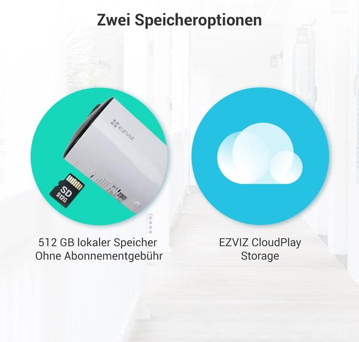 EZVIZ 3MP Akkukamera aussen, Kabellose WLAN 6 Überwachungskamera mit AOV-Modus, KI Personen-/Fahrzeu
