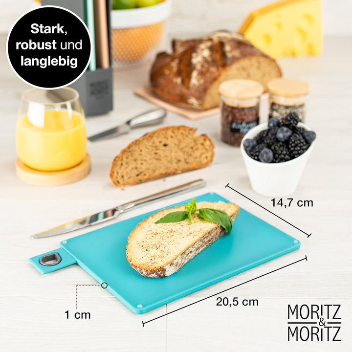Moritz & Moritz 4X Frühstücksbrettchen Spülmaschinenfest 20,5 x 14,5 cm - Schneidebrett Kunststoff K