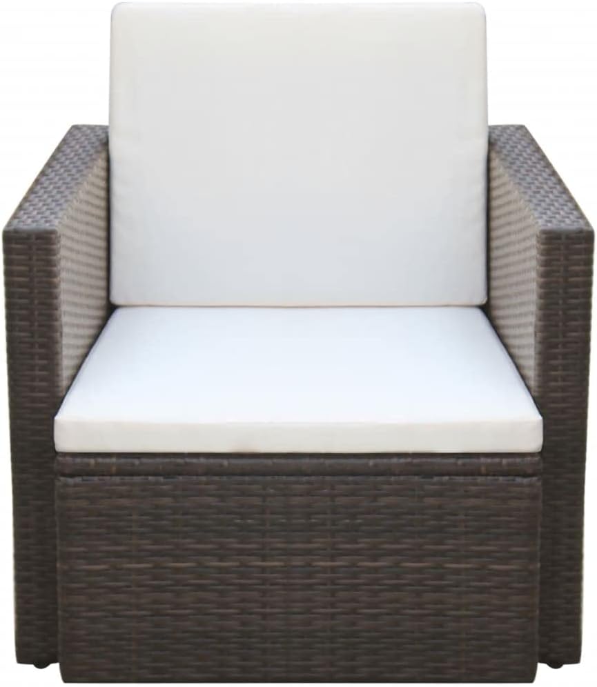 vidaXL Gartenstuhl mit Auflagen Kissen Stuhl Gartensessel Sessel Gartenmöbel Sofa Einzelsofa Lounge