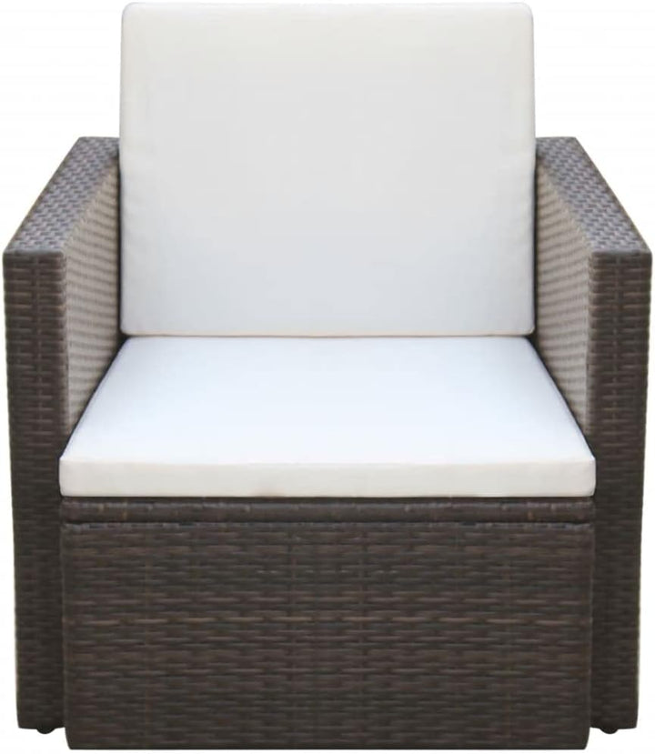 vidaXL Gartenstuhl mit Auflagen Kissen Stuhl Gartensessel Sessel Gartenmöbel Sofa Einzelsofa Lounge