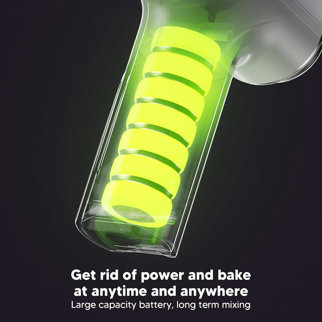 Luqeeg Elektrischer Schneebesen, Handmixer Hand-Eierbesen, Kabelloser Elektrischer Küchen-Handmixer