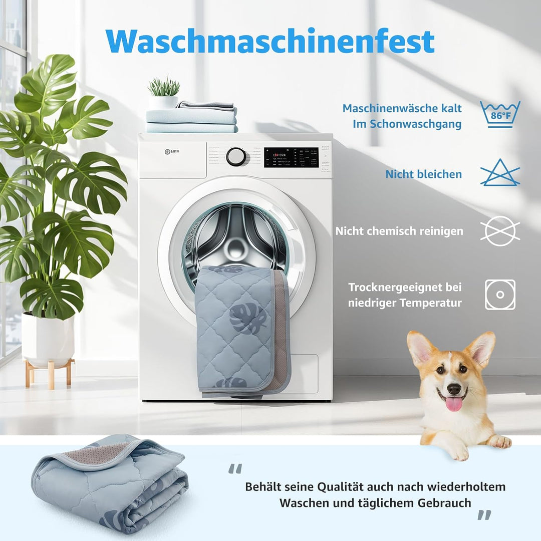 PICK FOR LIFE Kühlmatte Hund 70x55cm Waschbar, Selbstkühlende Eisseide Hundematte für Sommer, Kühlde