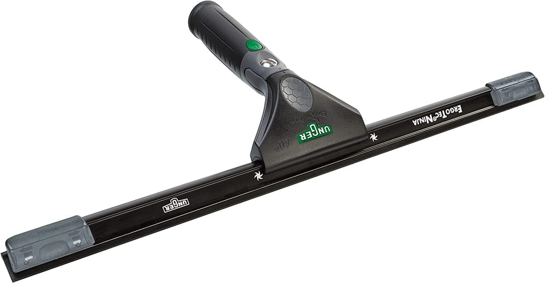 UNGER ErgoTec Ninja Fensterreinigungs Starter-Set 2in1 (inkl. Einwascher + Abzieher, für professione