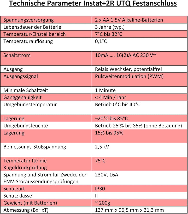 Thermostat Eberle Instat+ 2R UTQ Festanschluss