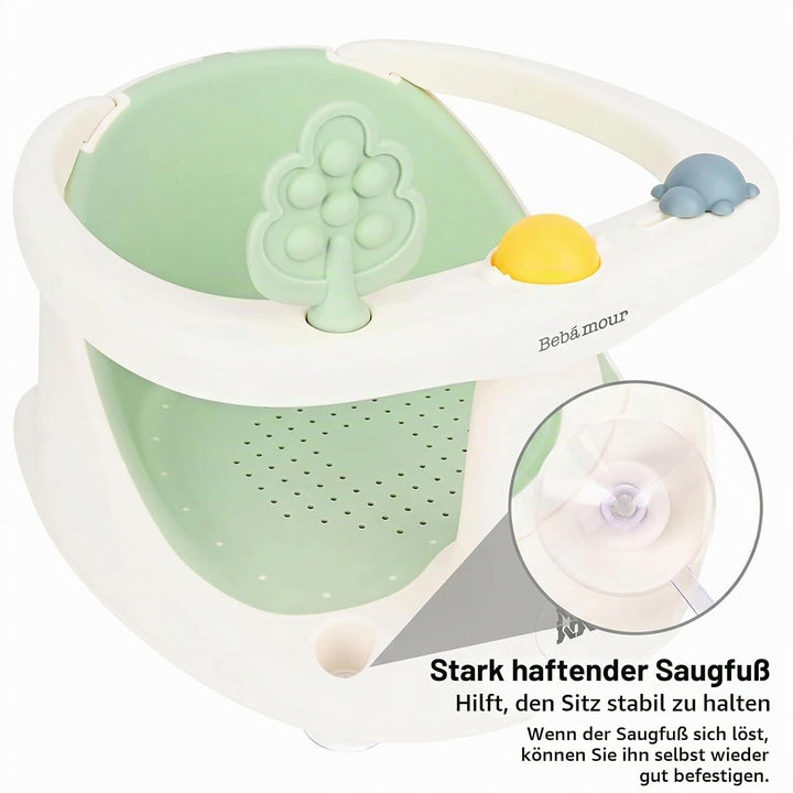 Bebamour Baby Badesitz 6 Monate+ Kind Badewanne Rutschfester Badesessel 3 Green, 3 Green