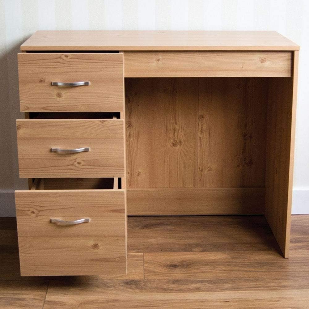 Vida Designs Riano Schminktisch aus Kiefernholz, 3 Schubladen, Schlafzimmermöbel, Kiefer, H 79 x W 9