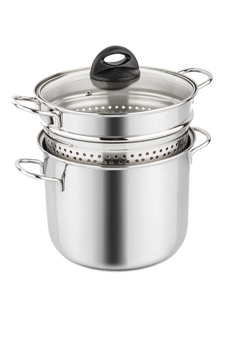 Barazzoni 419048022 Pasta-Topf, Kochen und Zusehen, Spaghetti-Topf, Deckel mit Korb, Made in Italy,