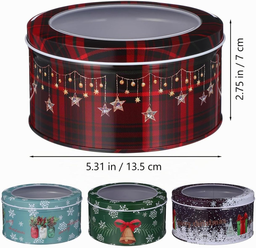 Cabilock 4stücke Keksdose Weihnachten Plätzchendose: Metall Blechdose Mit Deckel Weihnachtskekse Gro