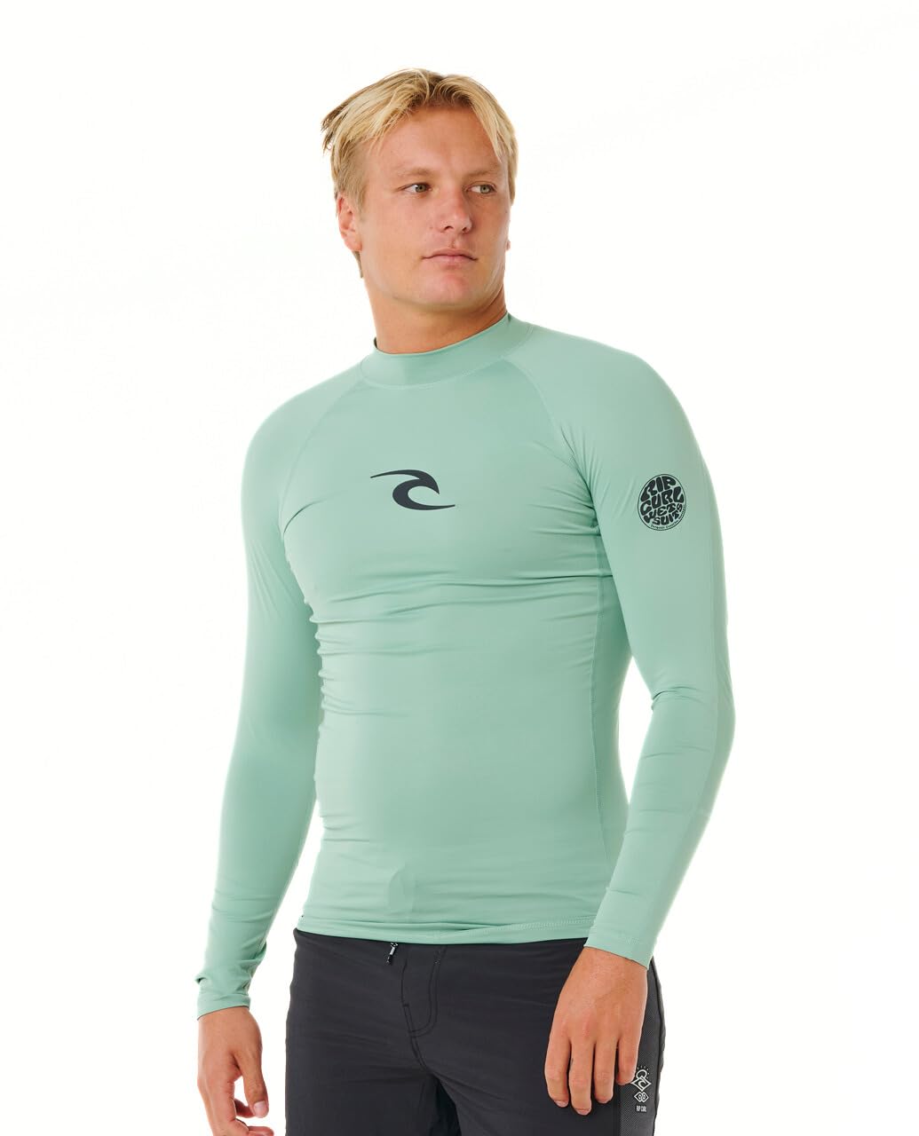 Rip Curl Herren Waves UPF 50 Performance Long Sleeve Rashguard Rash-Guard-Shirt XL Grün, XL Grün