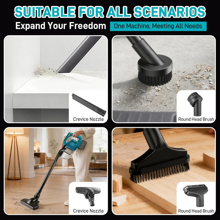 Akku Handstaubsauger für Makita 18V, 16000 Pa Staubsauger mit 0,7L Grosser Staubbehälter, 5-in-1 Tra