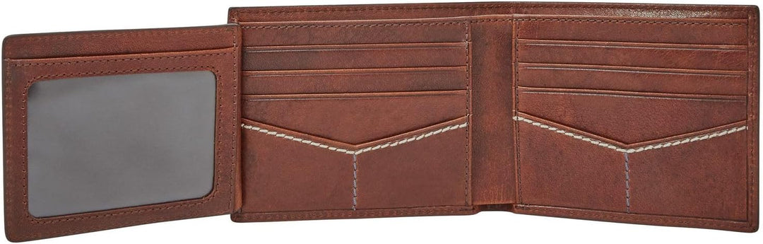 Fossil Herren Reese Leder Bifold Geldbörse 11,43 cm L x 1,905 cm B x 8,89 cm H Braun, Braun