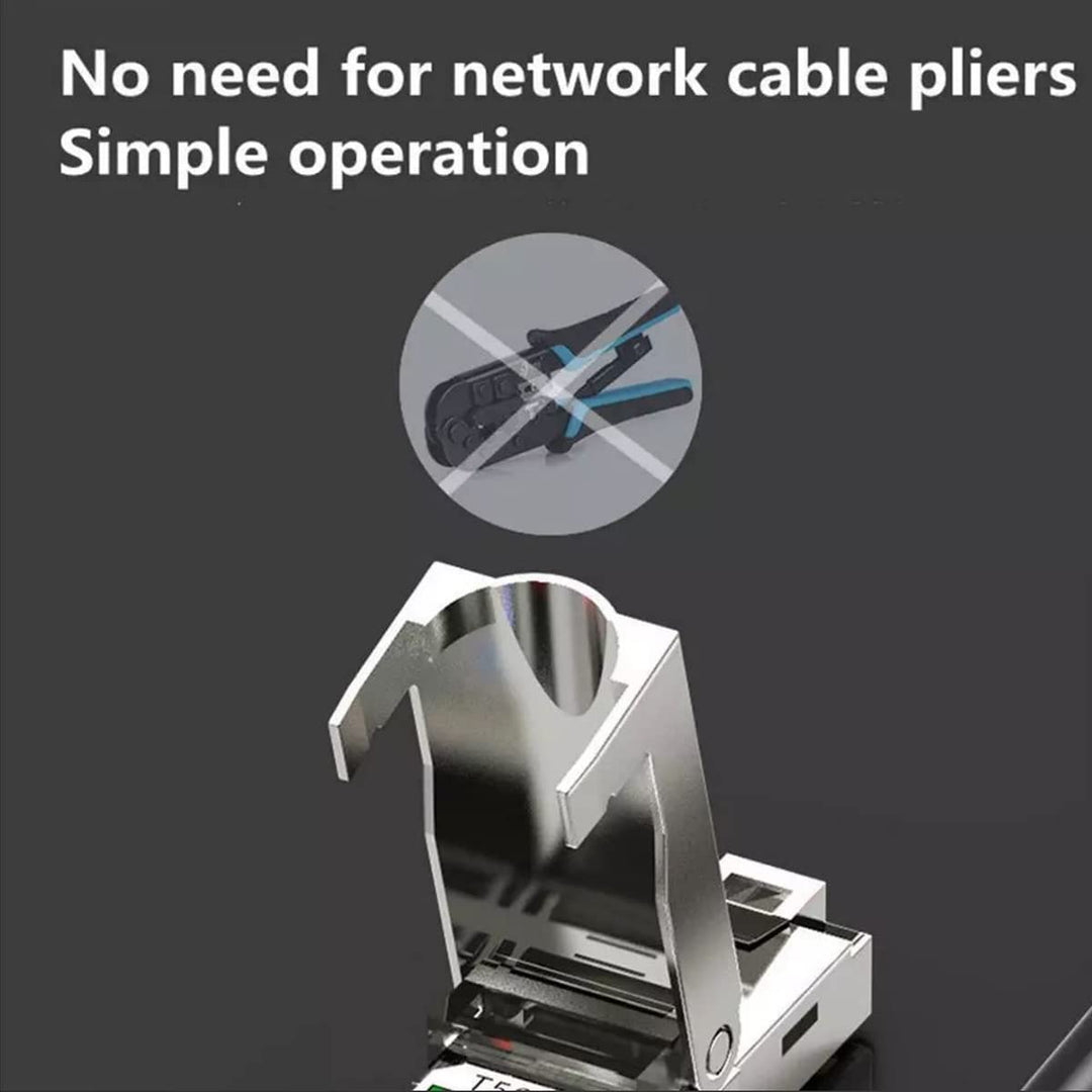 8 Stück Netzwerkstecker Cat 7 werkzeuglos CAT7 CAT7A RJ45 LAN UTP Kabel Stecker Blau ohne Werkzeug w