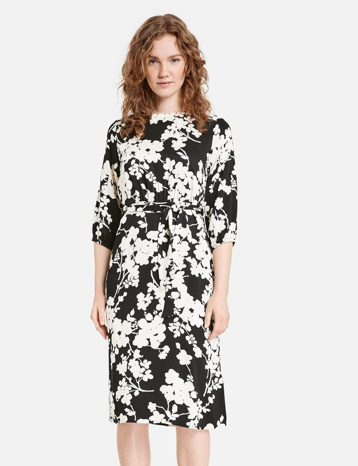 Taifun Damen Kleid 34 Schwarz Gemustert, 34 Schwarz Gemustert