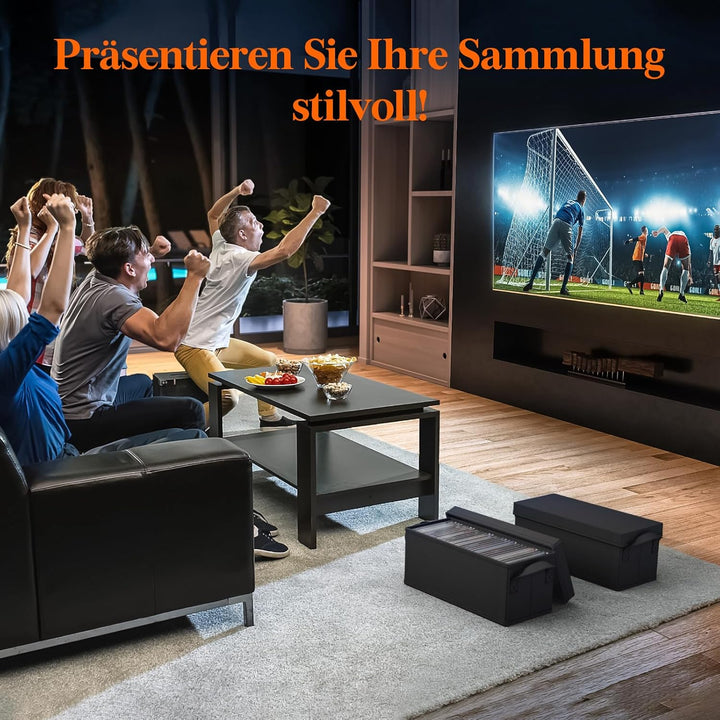 Lifewit CD Aufbewahrungsbox 6er Pack, stapelbarer CD Aufbewahrungsbehälter, faltbarer CD Behälter mi