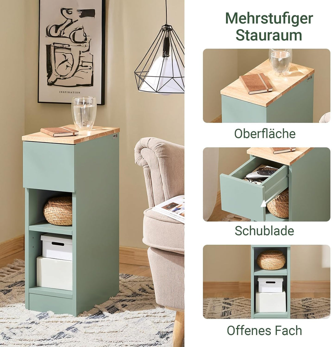 SoBuy Nachttisch mit Schublade für Boxspringbett Sofatisch Beistelltisch schmal Telefontisch Nachtsc