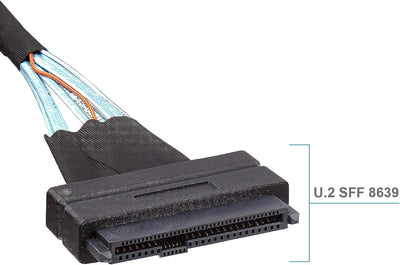 10Gtek# 12G Internal Mini SAS SFF-8643 to U.2 SFF-8639 NVMe SSD Cable with 15 pin Male SATA Power Co