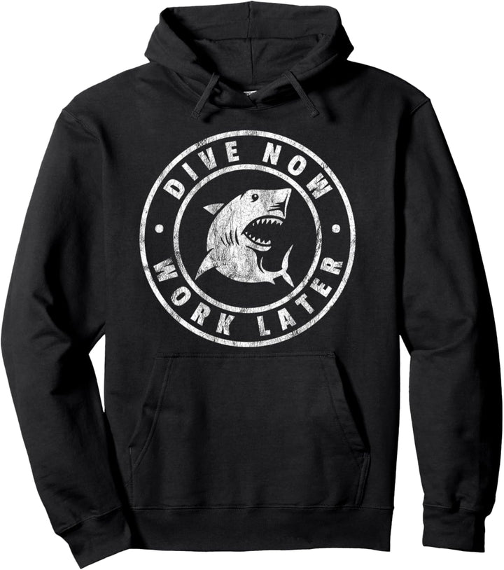Dive Now Work Later Taucher I Geschenk Tauch-Lehrer Pullover Hoodie