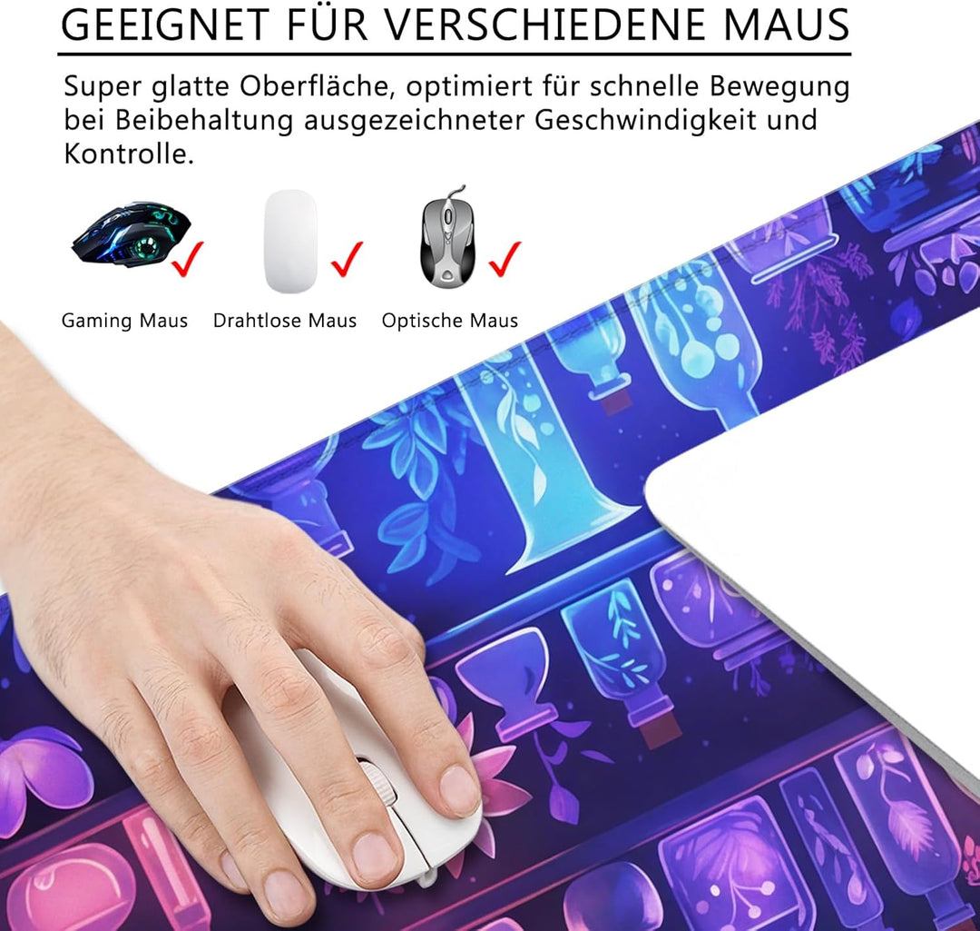Mauspad Lila Xl Gaming Mousepad Frau Desk Pad Gross Desk Mat Fantasie Bürozubehör Schreibtischunterl