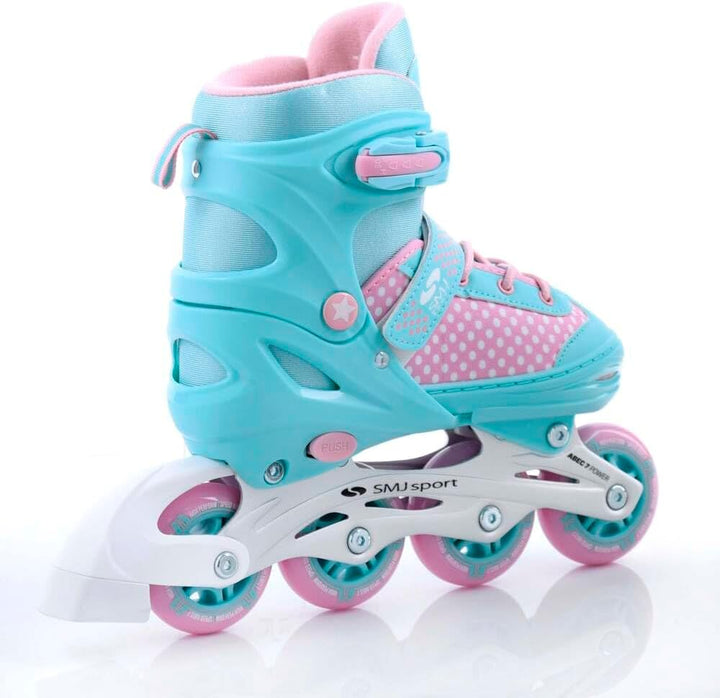 SMJ Lily Kinder Mädchen Set 2in1 Inliner/Schlittschuhe VERSTELLBAR | ABEC-7 Rollschuhe | Inlineskate