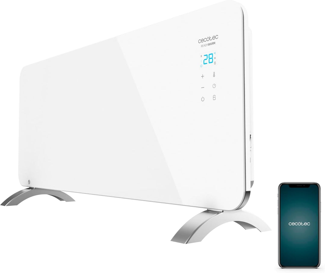 Cecotec Heizkonvektor mit Glasplatte Ready Warm 6750 Crystal Connection. 2000 W, WiFi-Steuerung , ei