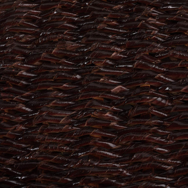 Relaxdays, Schokobraun Badkörbchen 2er Set, Aufbewahrung, Korbset mit Deckel, Dekokörbe aus Buri Hol