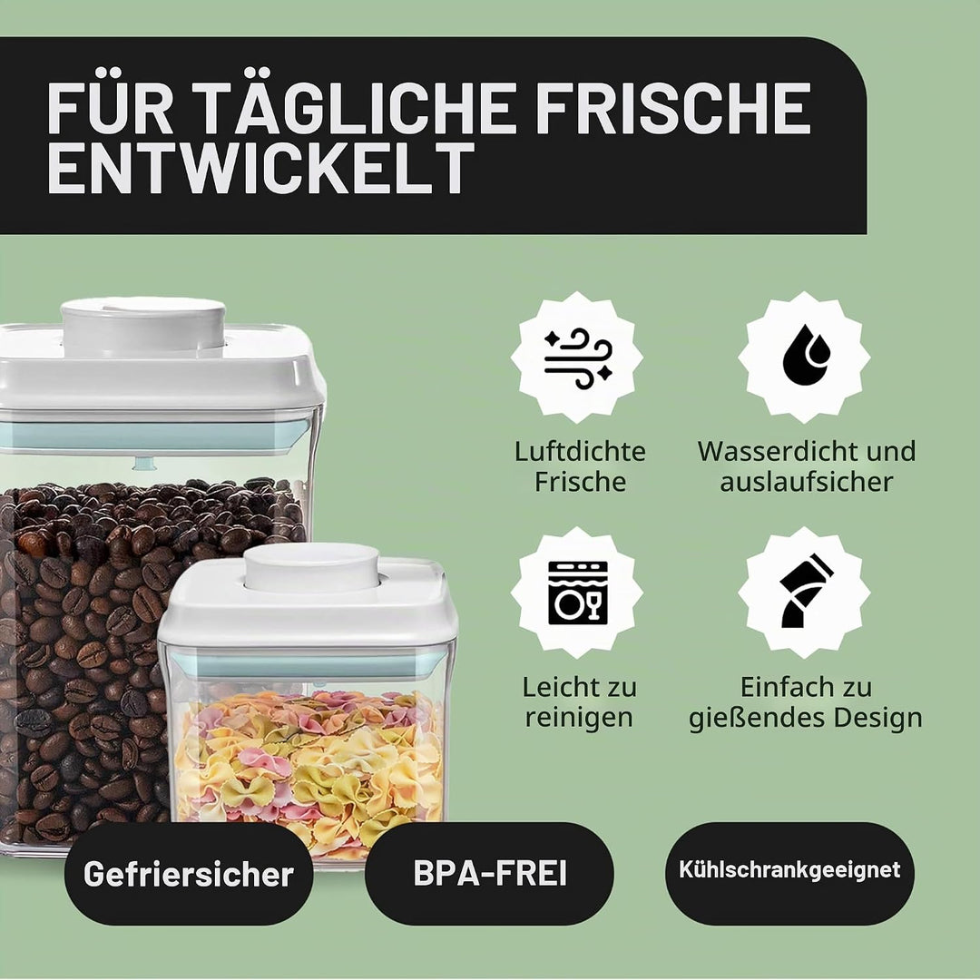 BopTop (1 Stück) Luftdichter Lebensmittelbehälter - Kanister mit Mechanischer Silikondichtung - BPA-