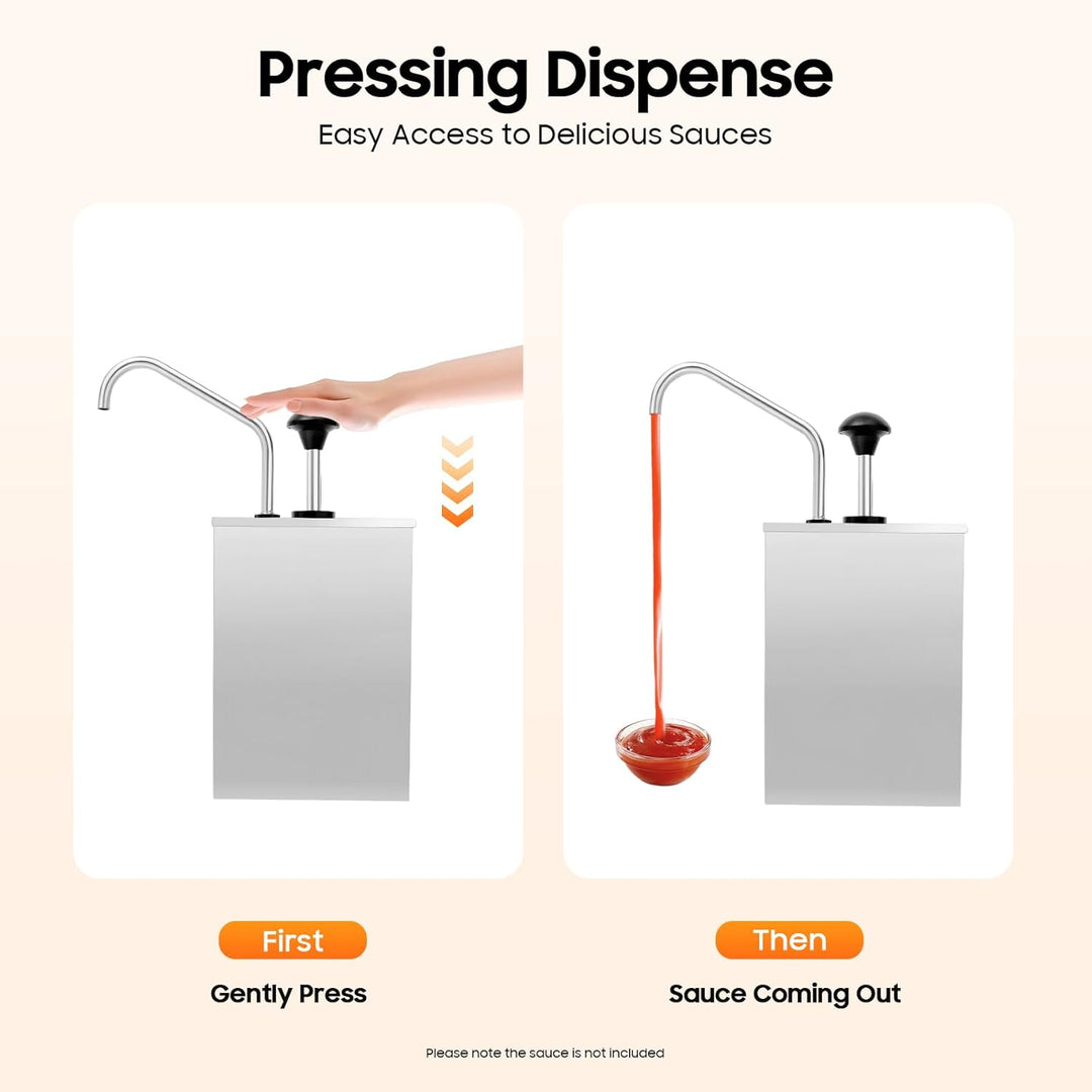 Sossenpumpenspender Pump Sossenspender Edelstahl Dispenser Saucenspender Senf Ketchup Spender (4L)