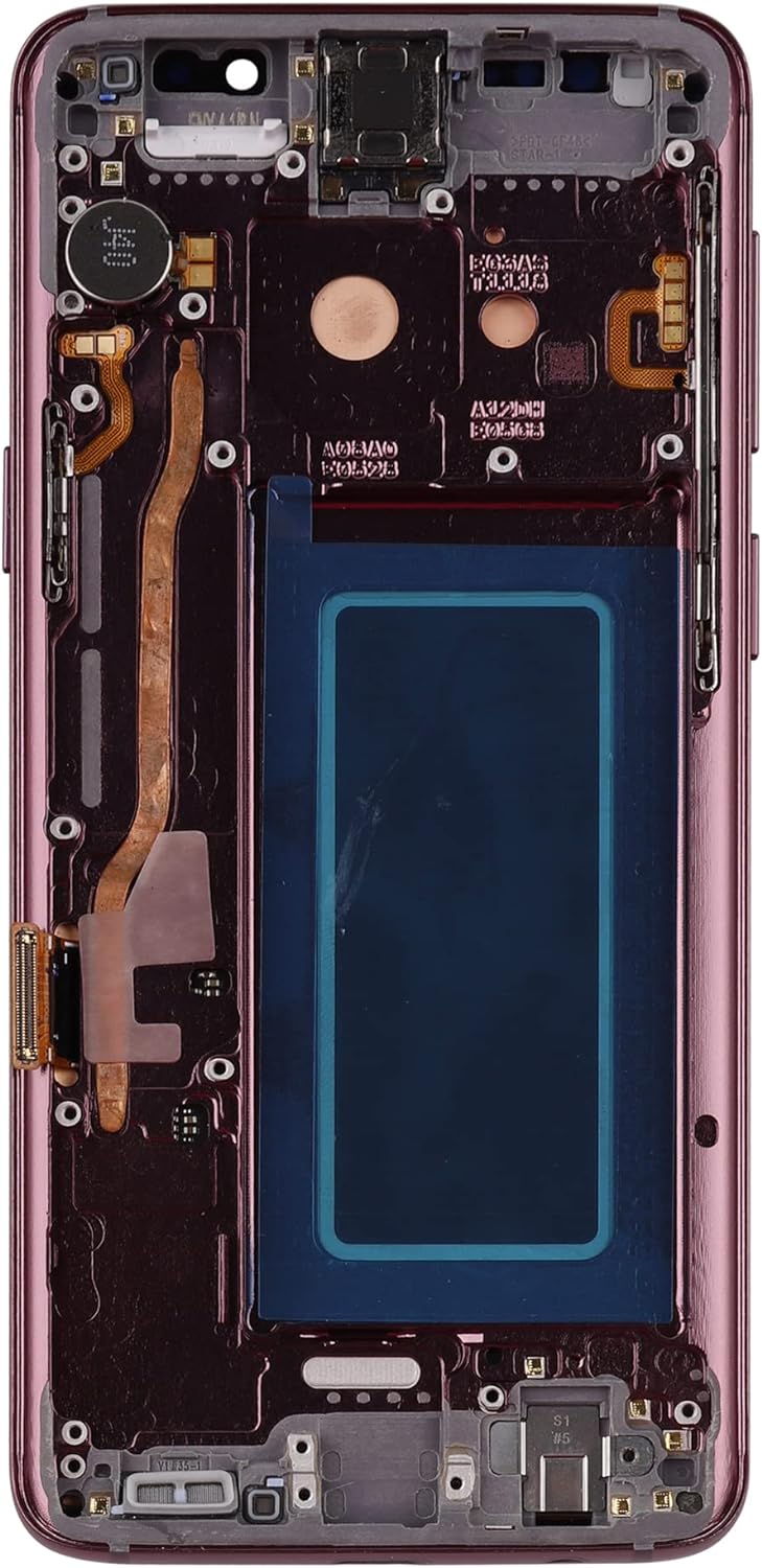 swark LCD Kompatibel mit Samsung Galaxy S9 SM-G960 (Lilac Purple mit Rahmen) LCD Display Touch Scree